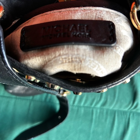 Michael Kors Black Leather Crossbody Bag with gold studs - Picture 12 of 16